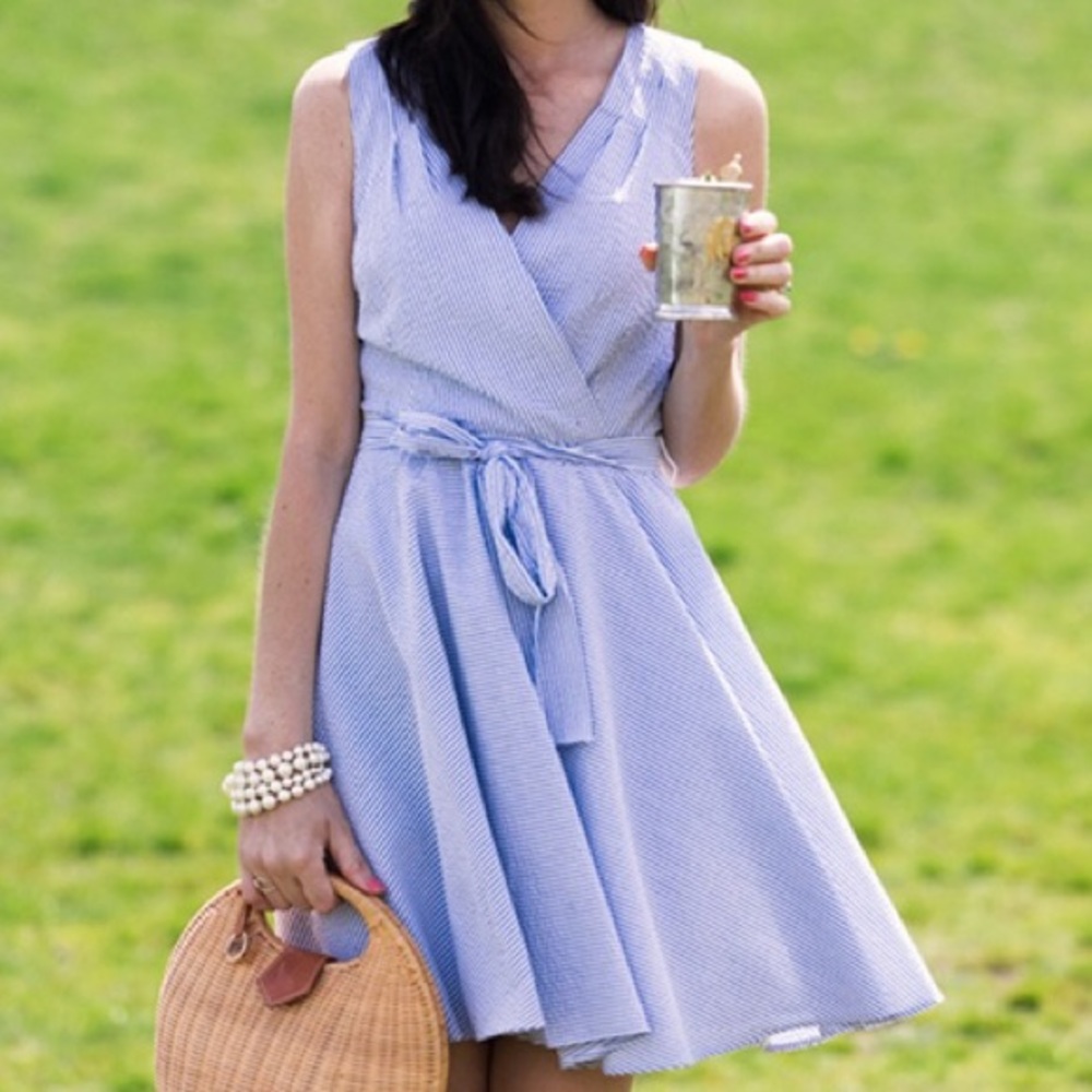 LAST CHANCE Maison Jules Seersucker Fit & Flare Dress